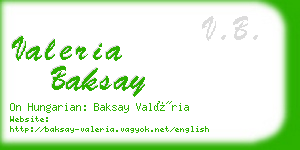 valeria baksay business card